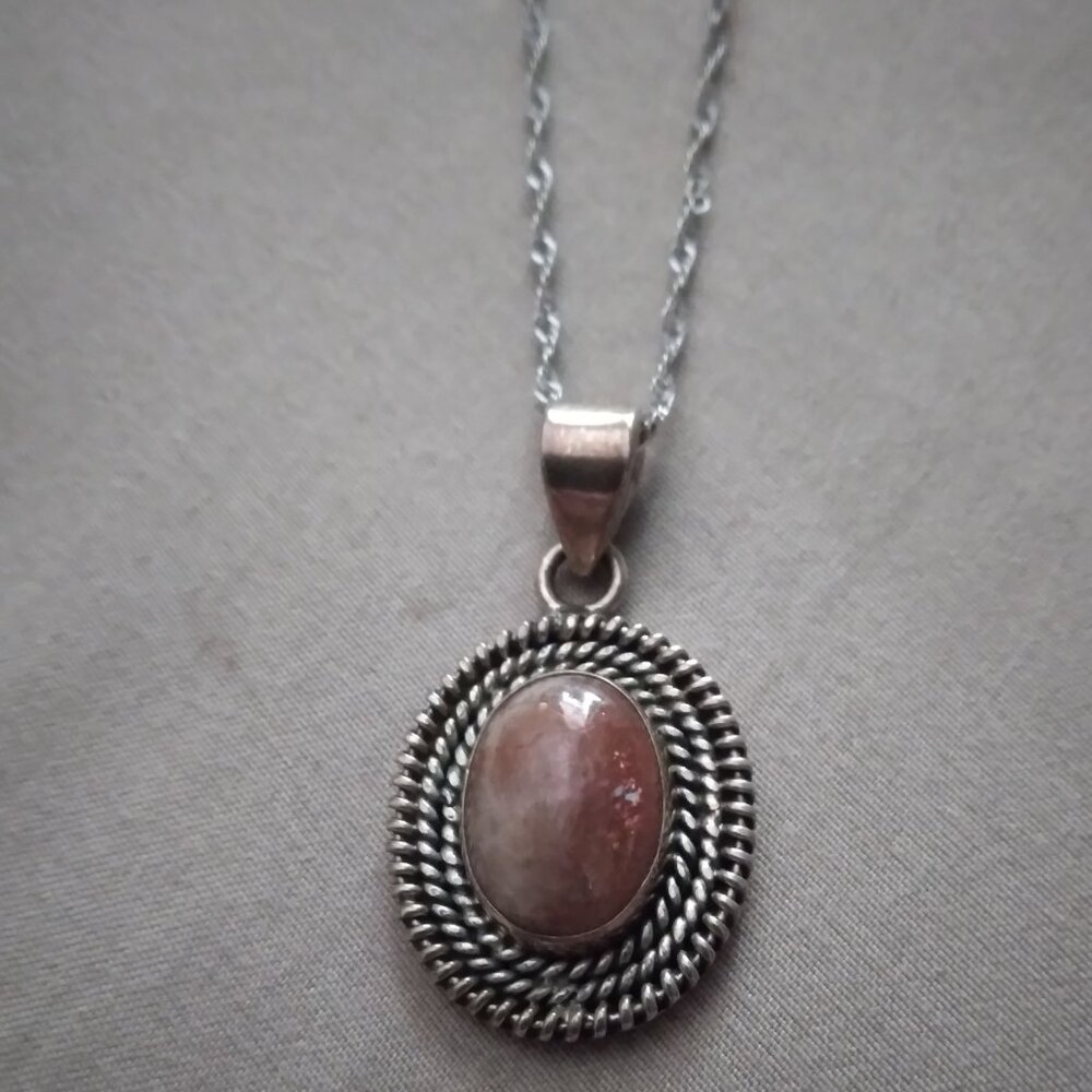 Orange/Pink-ish gemstone necklace